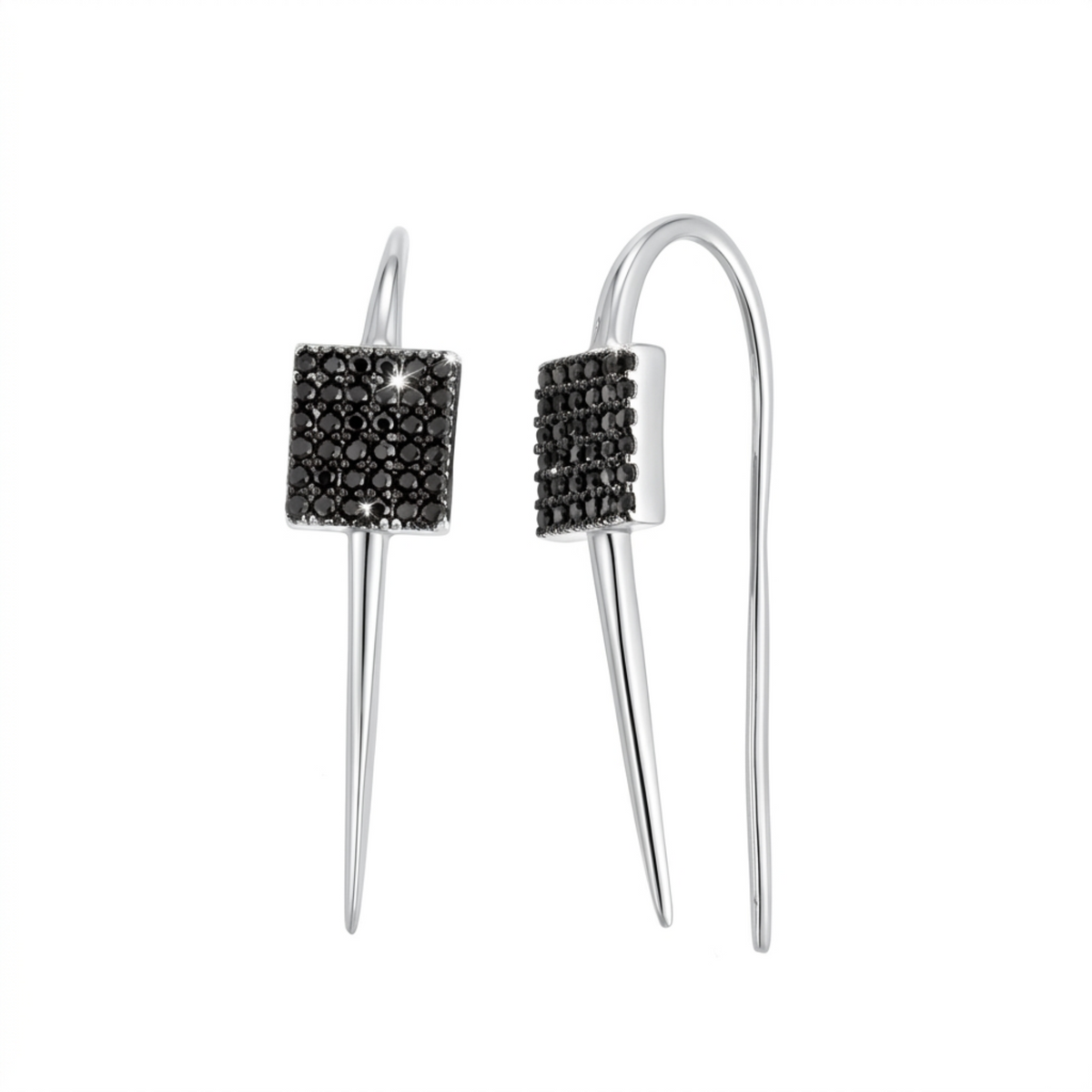 Square Bar Sterling Silver Earrings