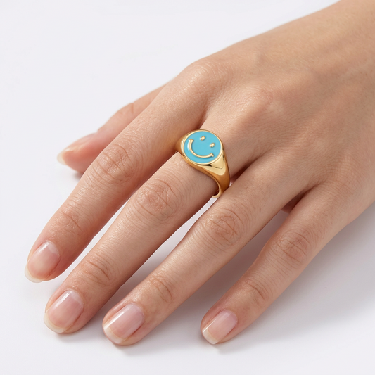 Smile Silver Ring Big