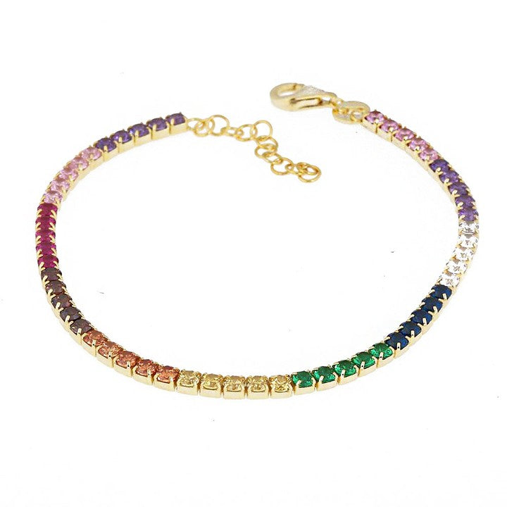 Rainbow Tennis Gümüş Bileklik SB1258