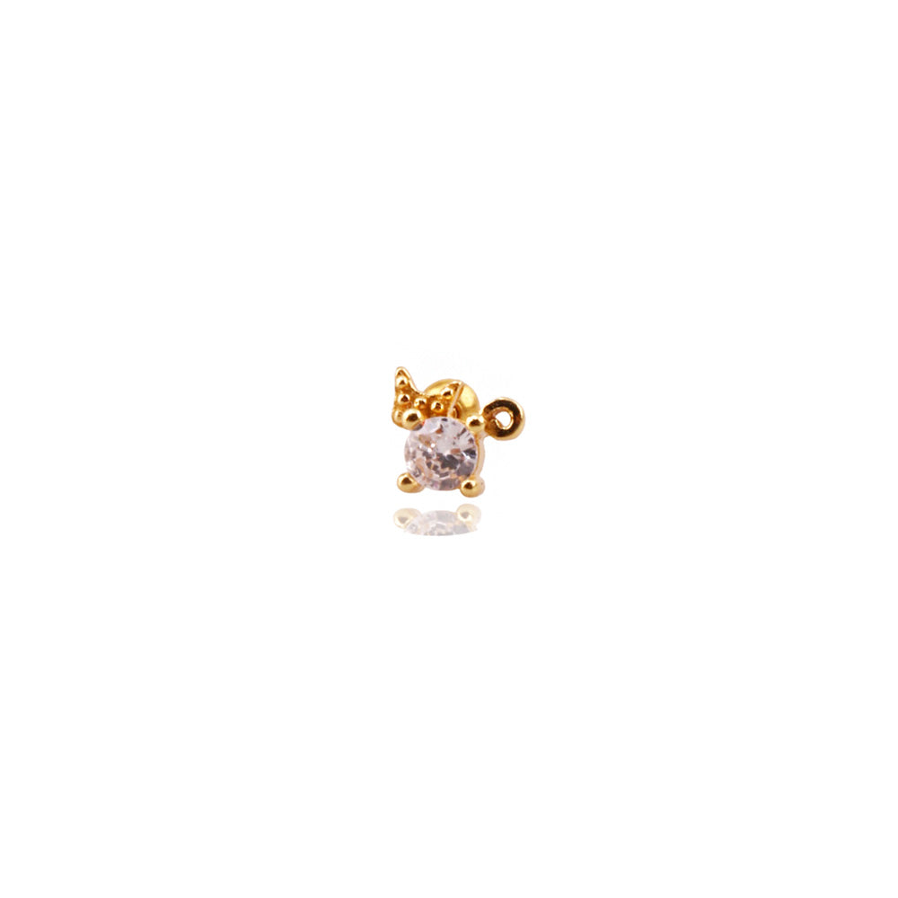Liu S 6 Kedi Gümüş Piercing - Ms3821