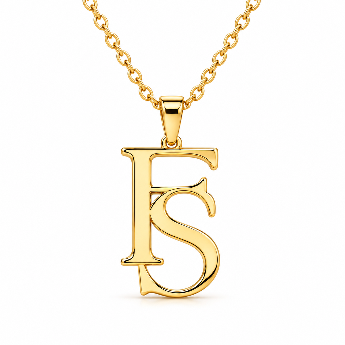 MS4116 iki harfli Altın FS kolye