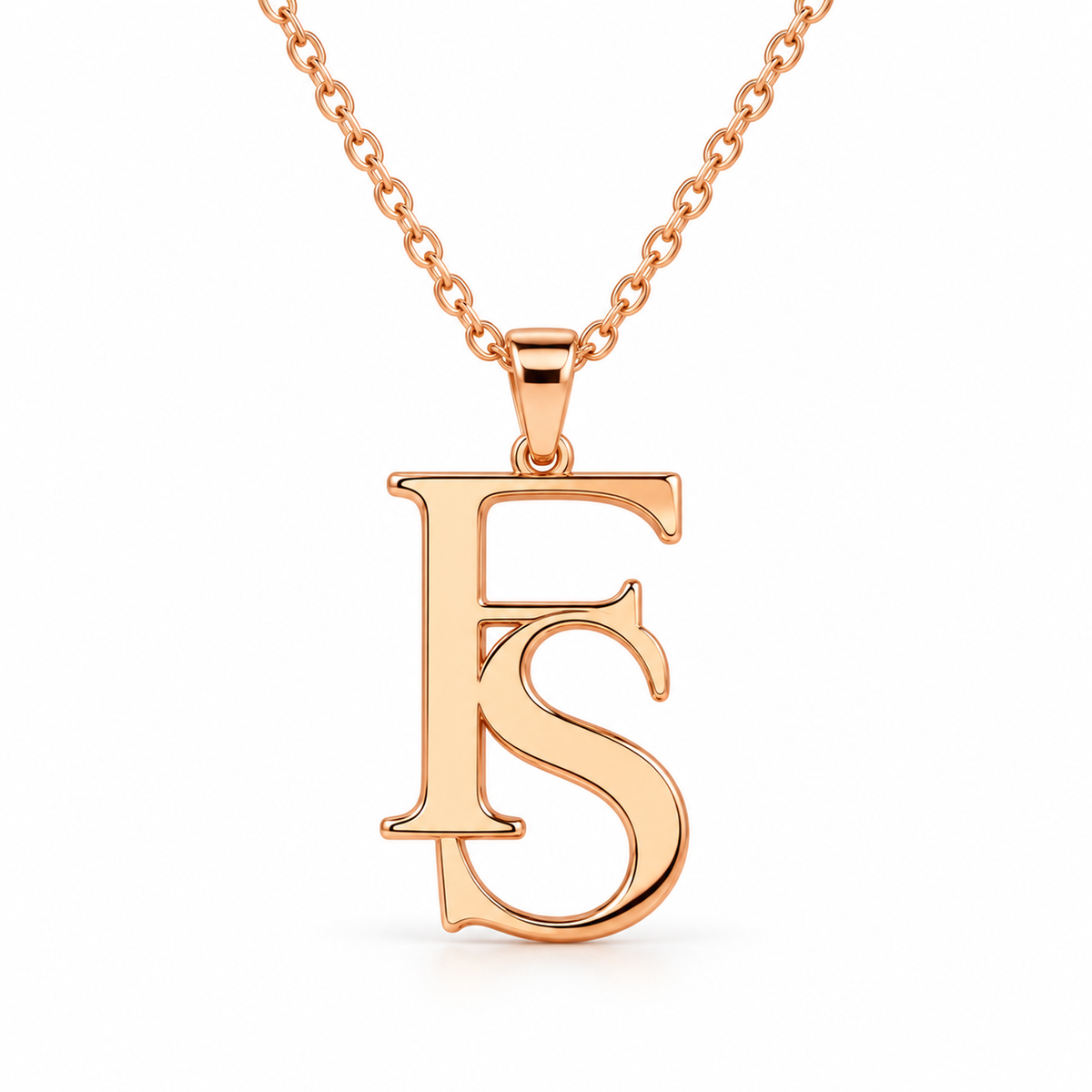MS4116 iki harfli Rose Gold FS kolye