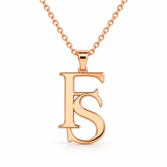 MS4116 iki harfli Rose Gold FS kolye