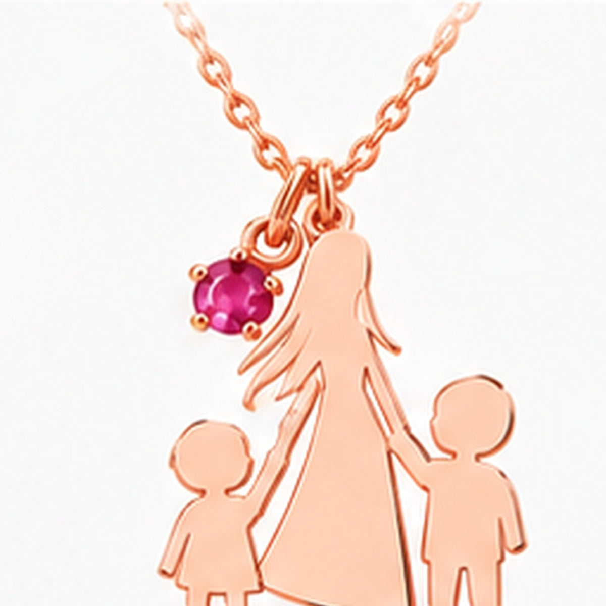 Anne ve 2 Erkek Rose Gold lazer kesim kolye 2000x2000 büyük ürün görseli