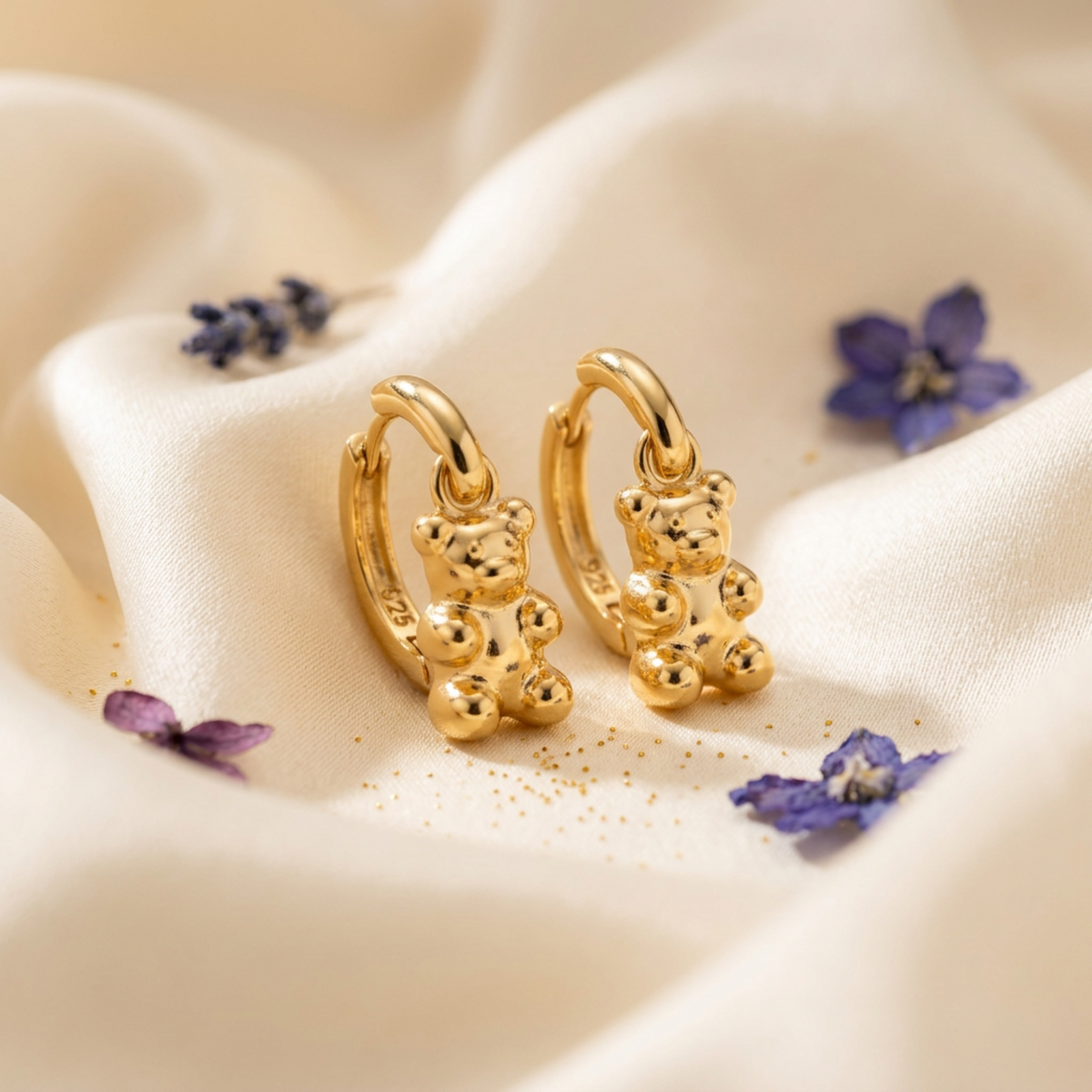 Teddy Silver Earrings