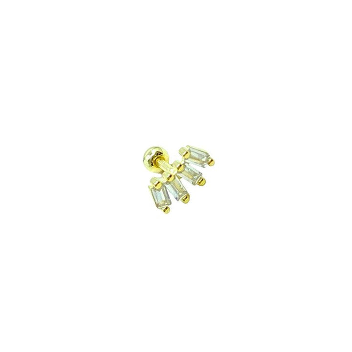 Masaliko Mi 10  Gümüş Piercing Küpe Ms2973, 925 Ayar Gümüş