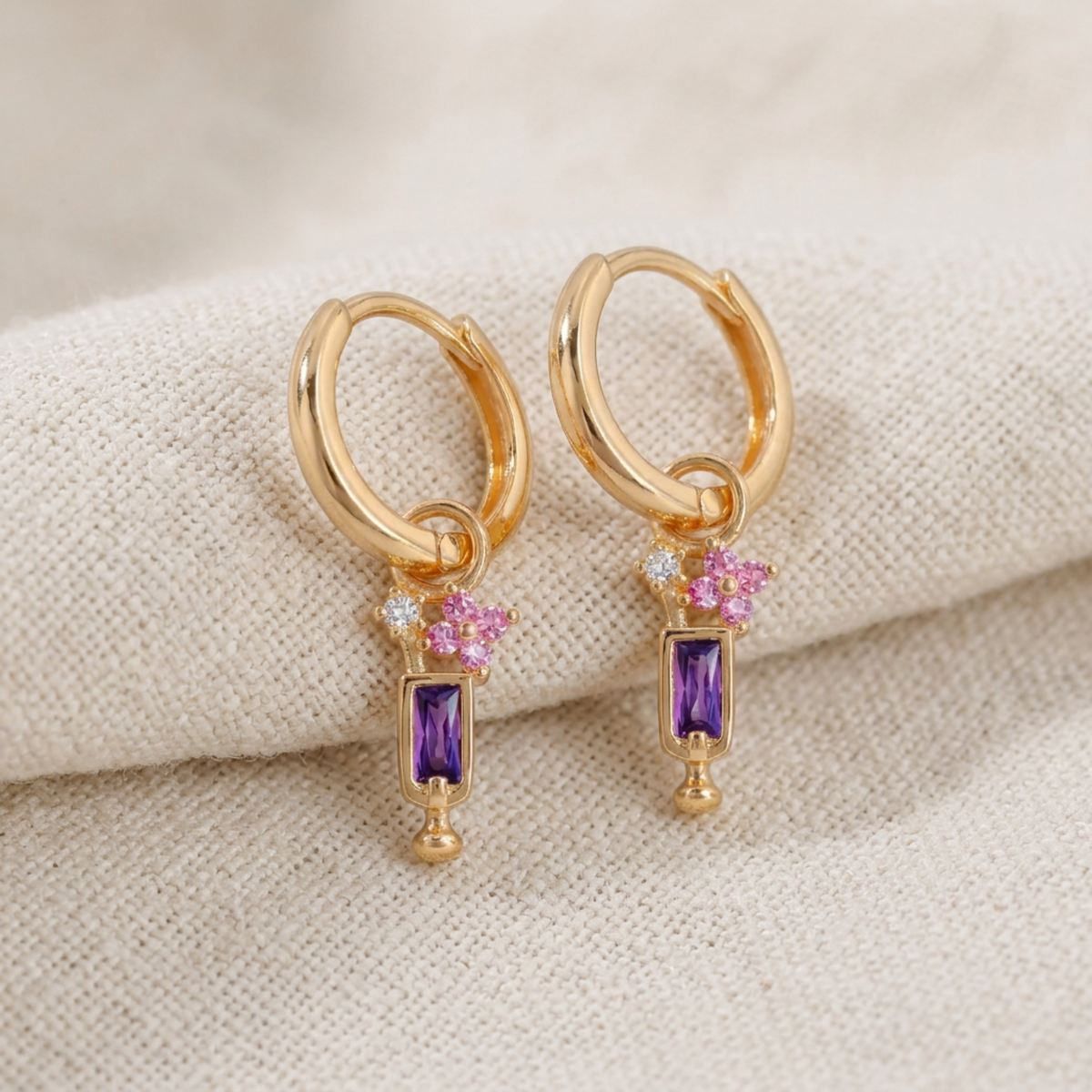 Purple Cocktail Earrings Ms2679