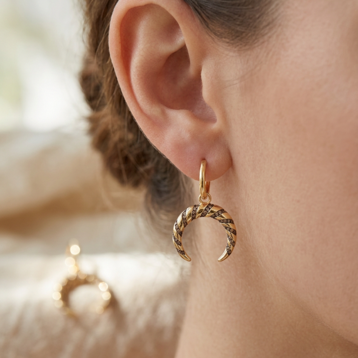 Crescent Silver Earrings