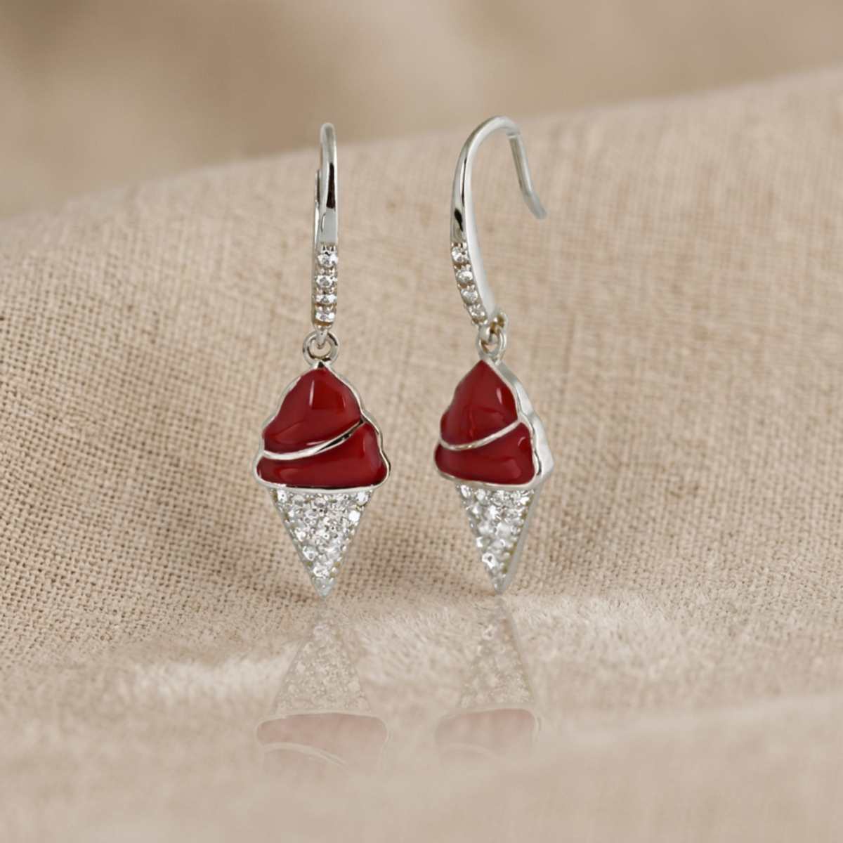 Ice Cream Silver Earrings
