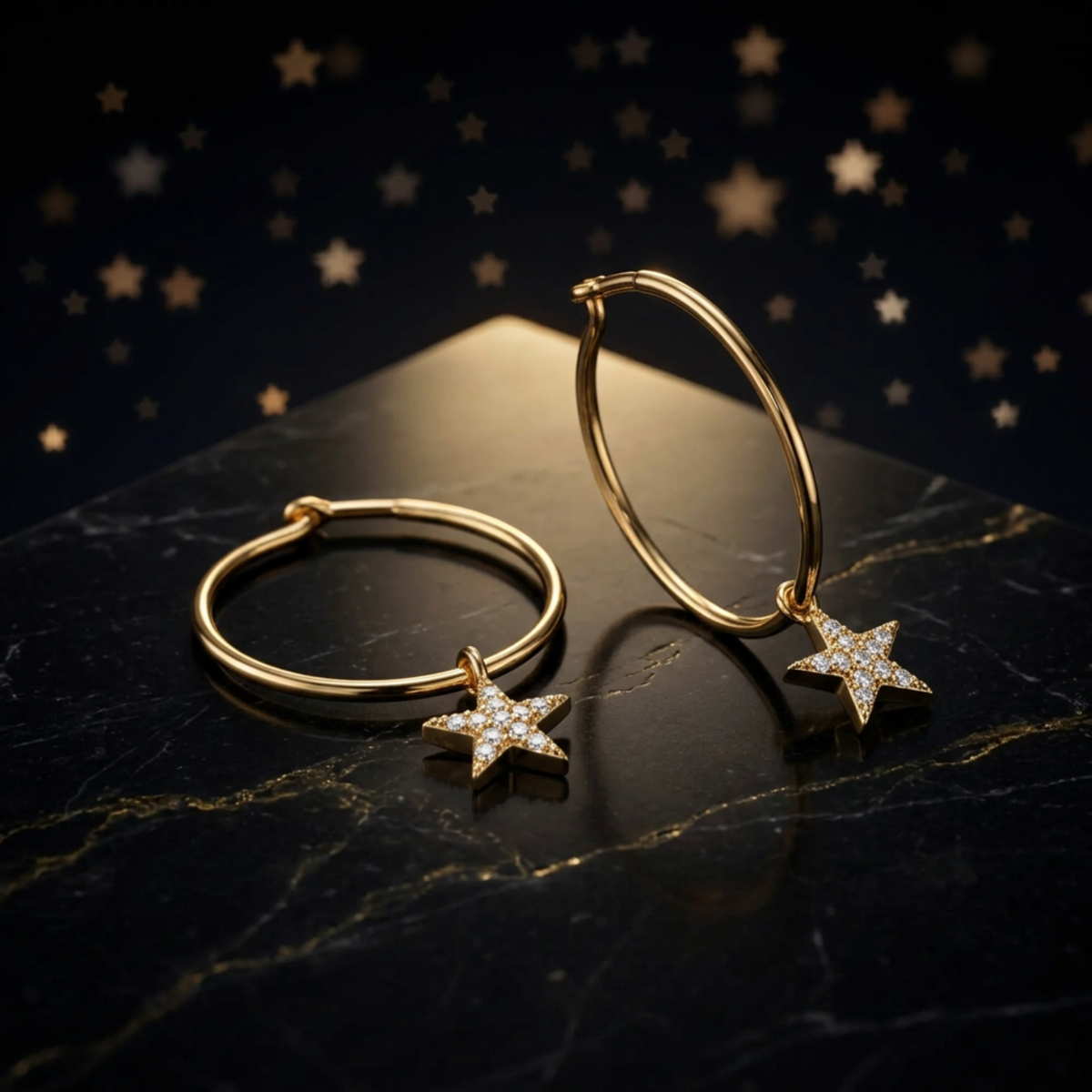 Star Silver Earrings