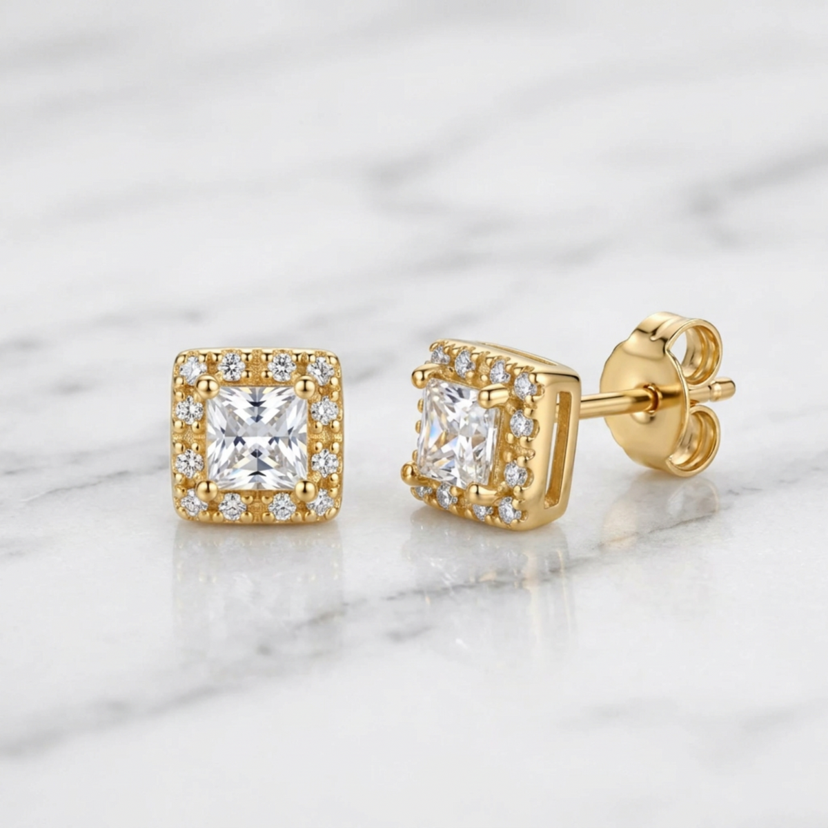 Solitaire Silver Earrings