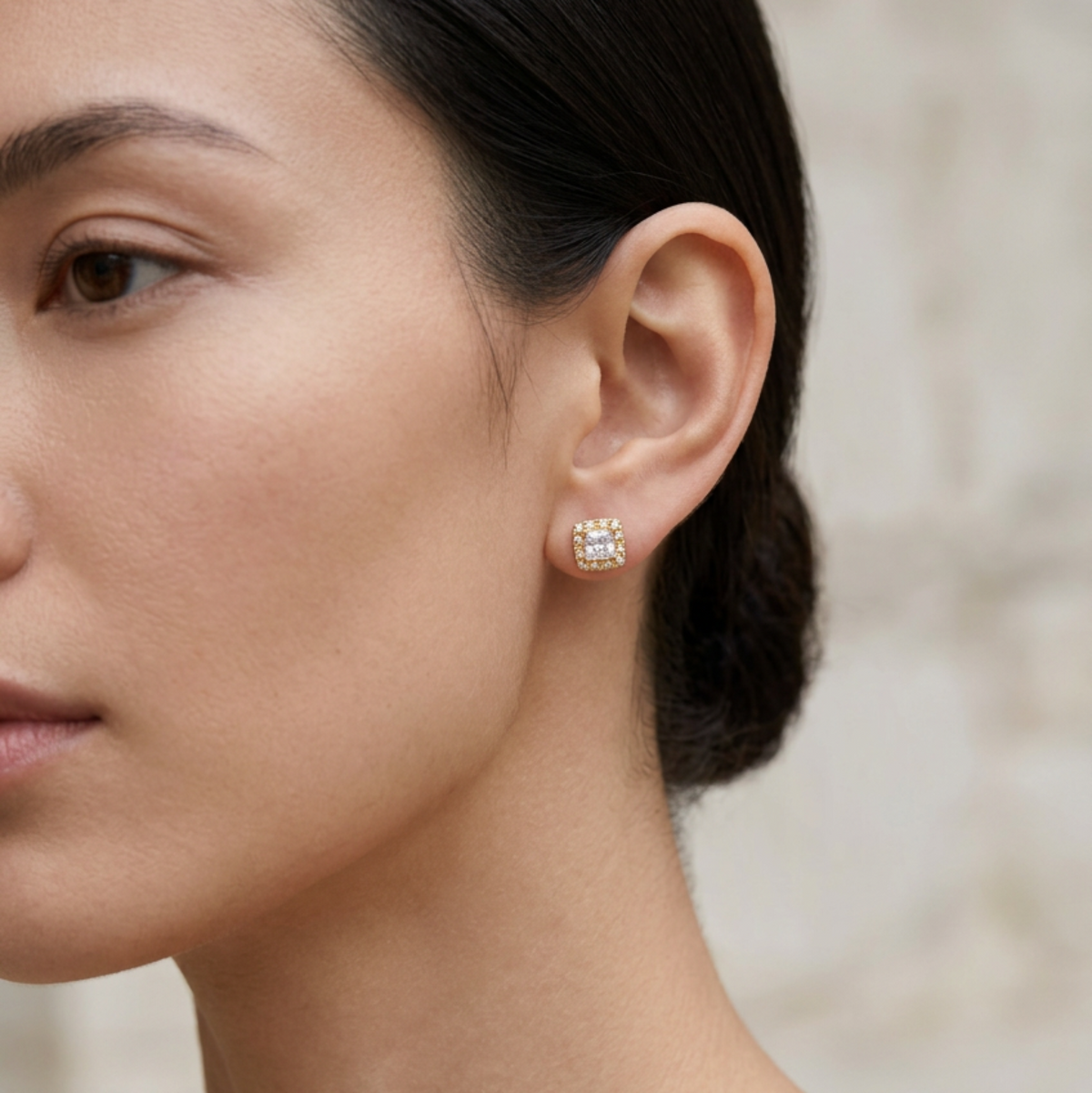 Solitaire Silver Earrings