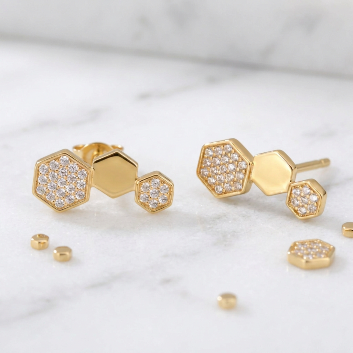 Honeycomb Silver Earrings