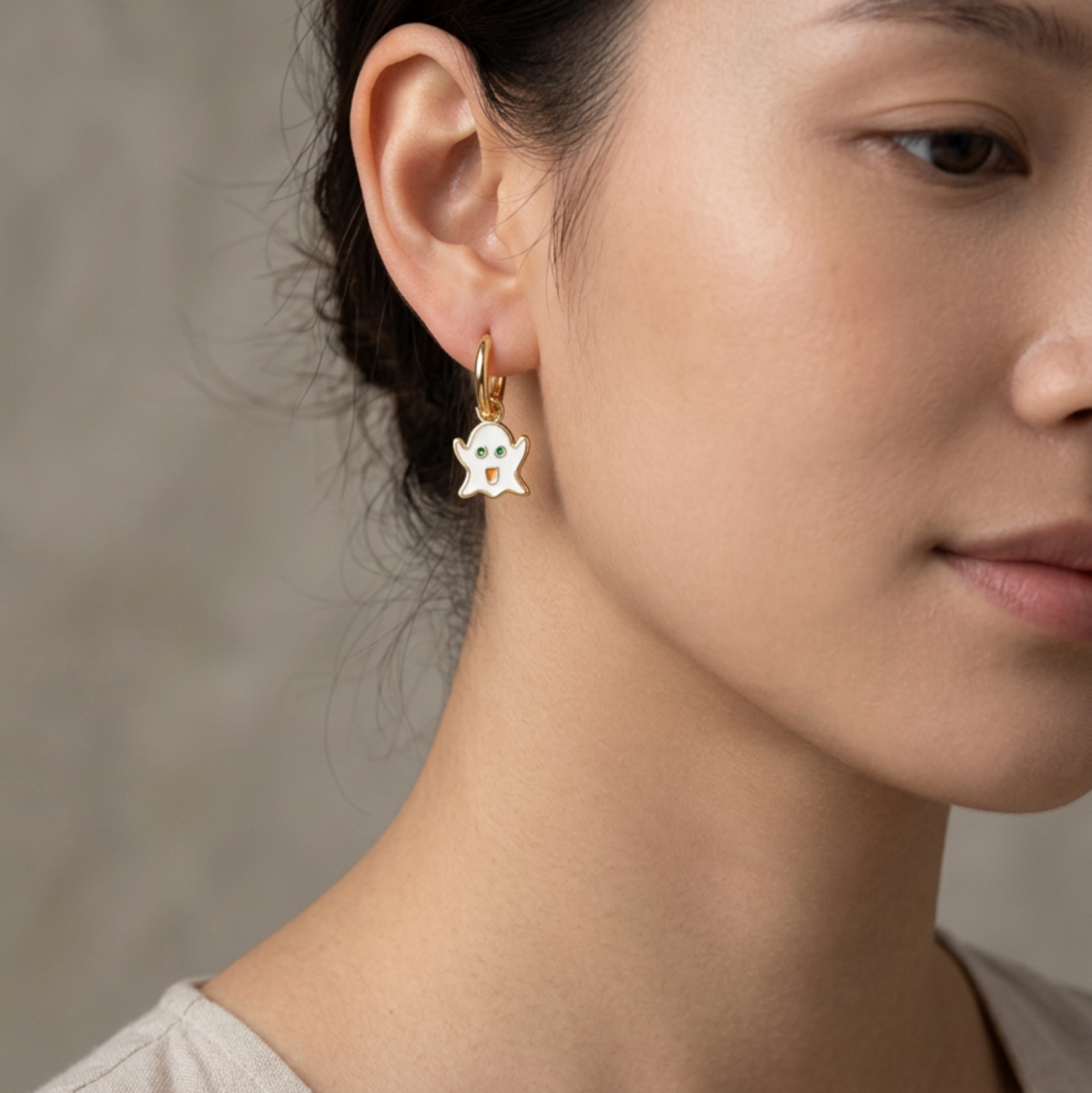 White Ghost Earring