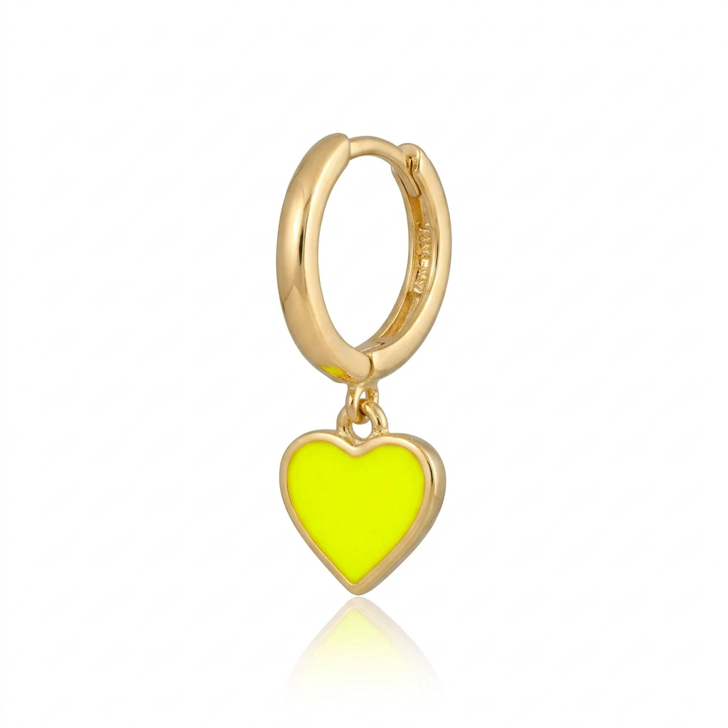 Heart Neon Silver Earring