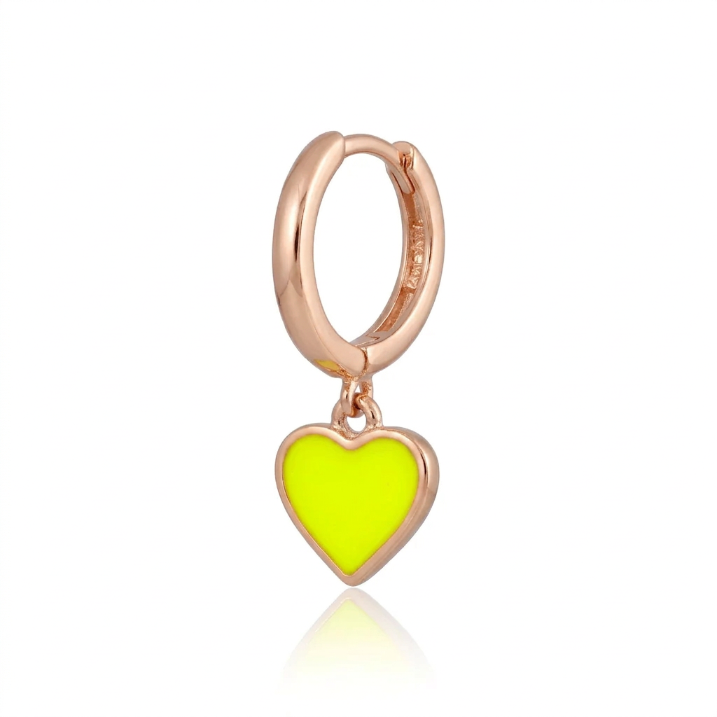 Heart Neon Silver Earring