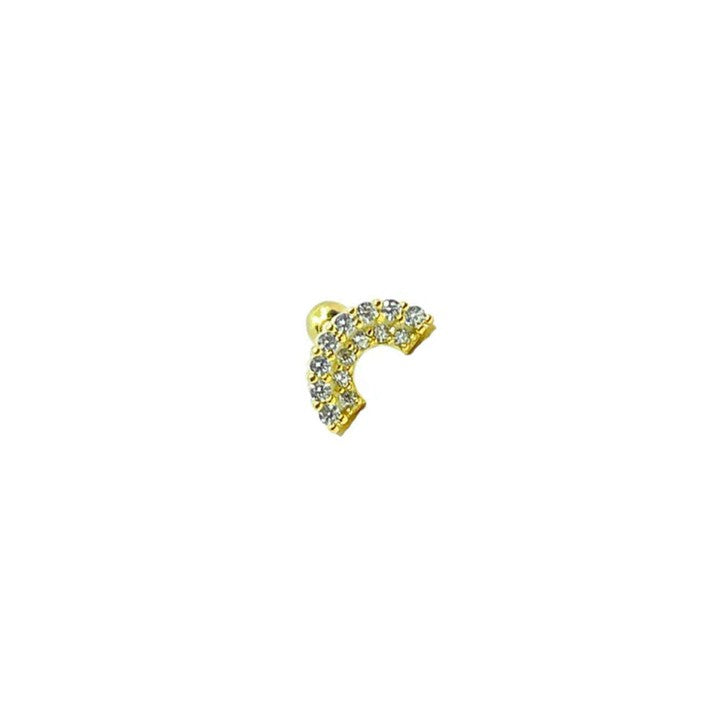Masaliko Mono Gökkuşağı Gümüş Piercing Küpe Ms3086, 925 Ayar Gümüş