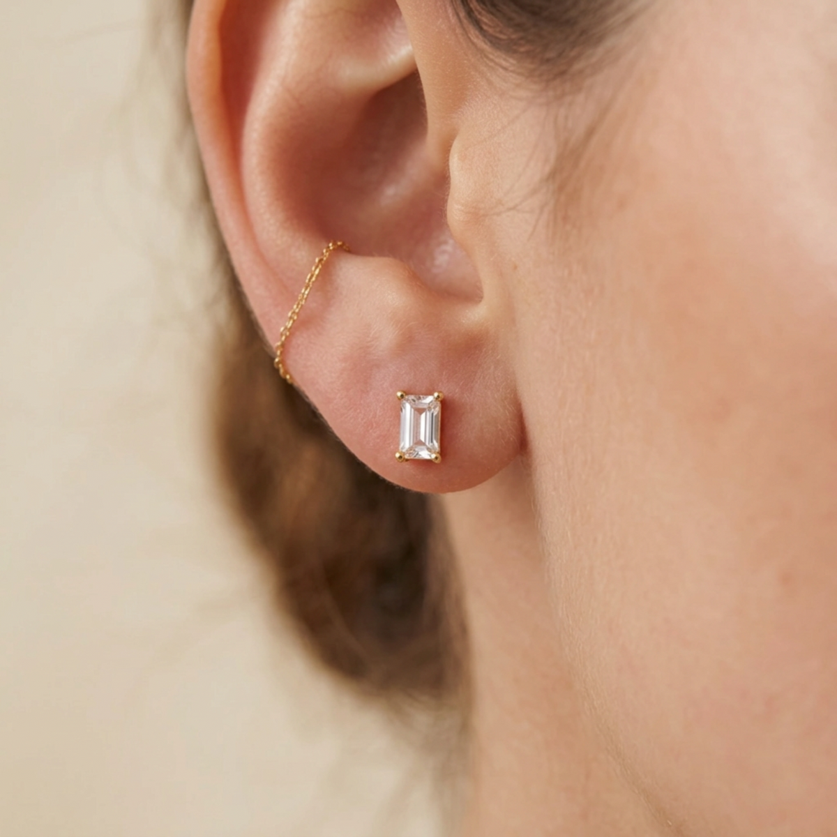 Baguette Silver Earrings
