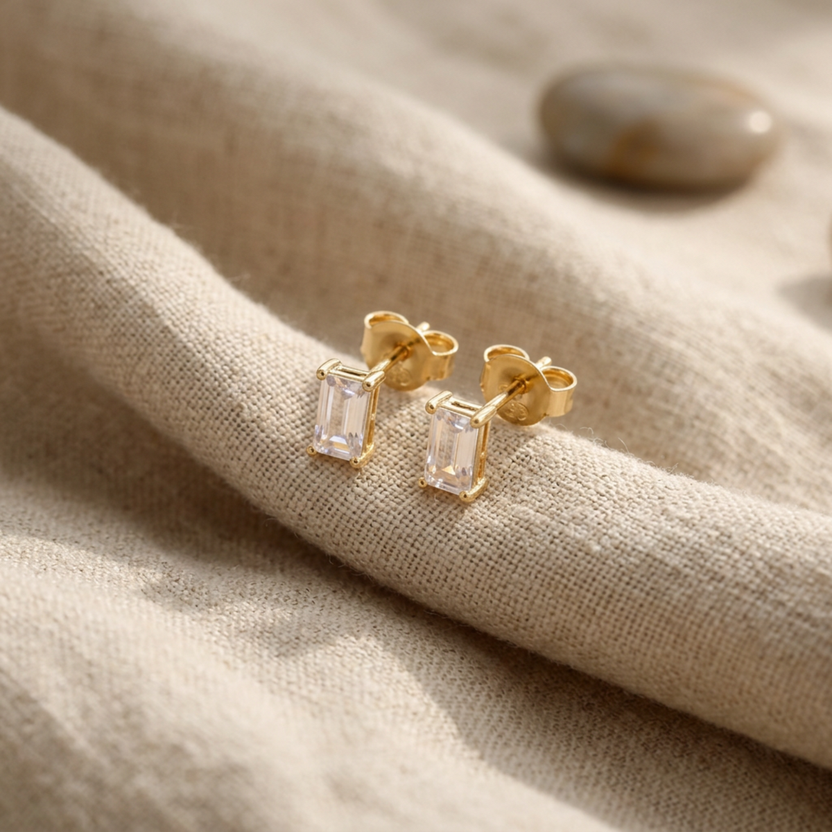 Baguette Silver Earrings
