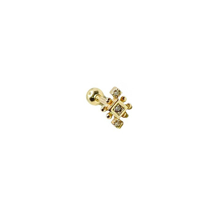 Masaliko Mi 2 Gümüş Piercing Küpe Ms2961, 925 Ayar Gümüş, İthal Ürün
