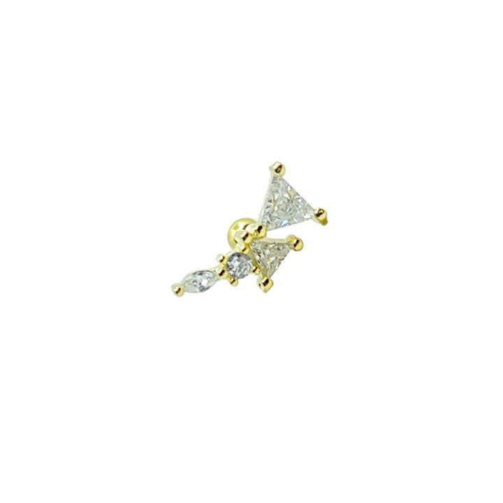 Masaliko Mono 7 Gümüş Piercing Küpe Ms3093, 925 Ayar Gümüş