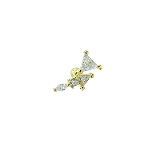 Masaliko Mono 7 Gümüş Piercing Küpe Ms3093, 925 Ayar Gümüş