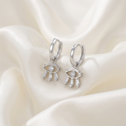 Eye M Silver Earrings