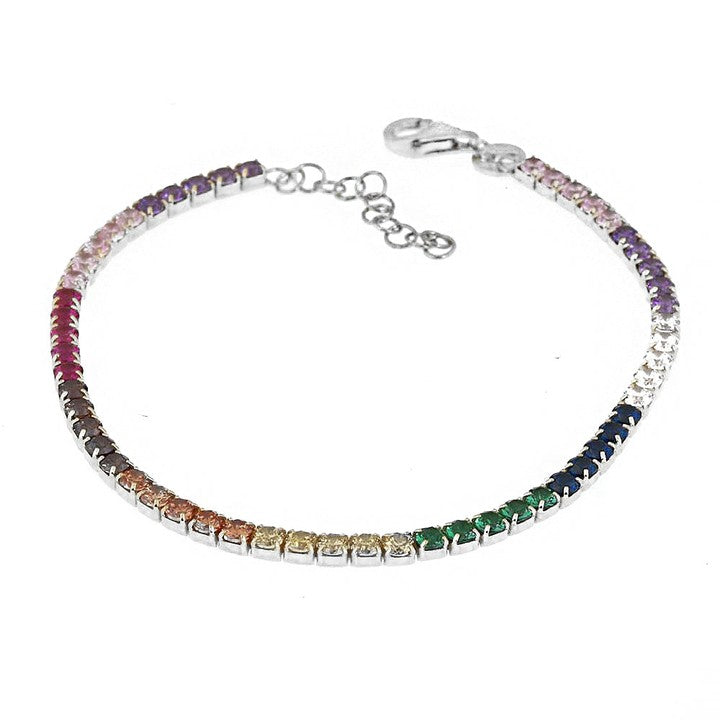 Rainbow Tennis Gümüş Bileklik SB1258