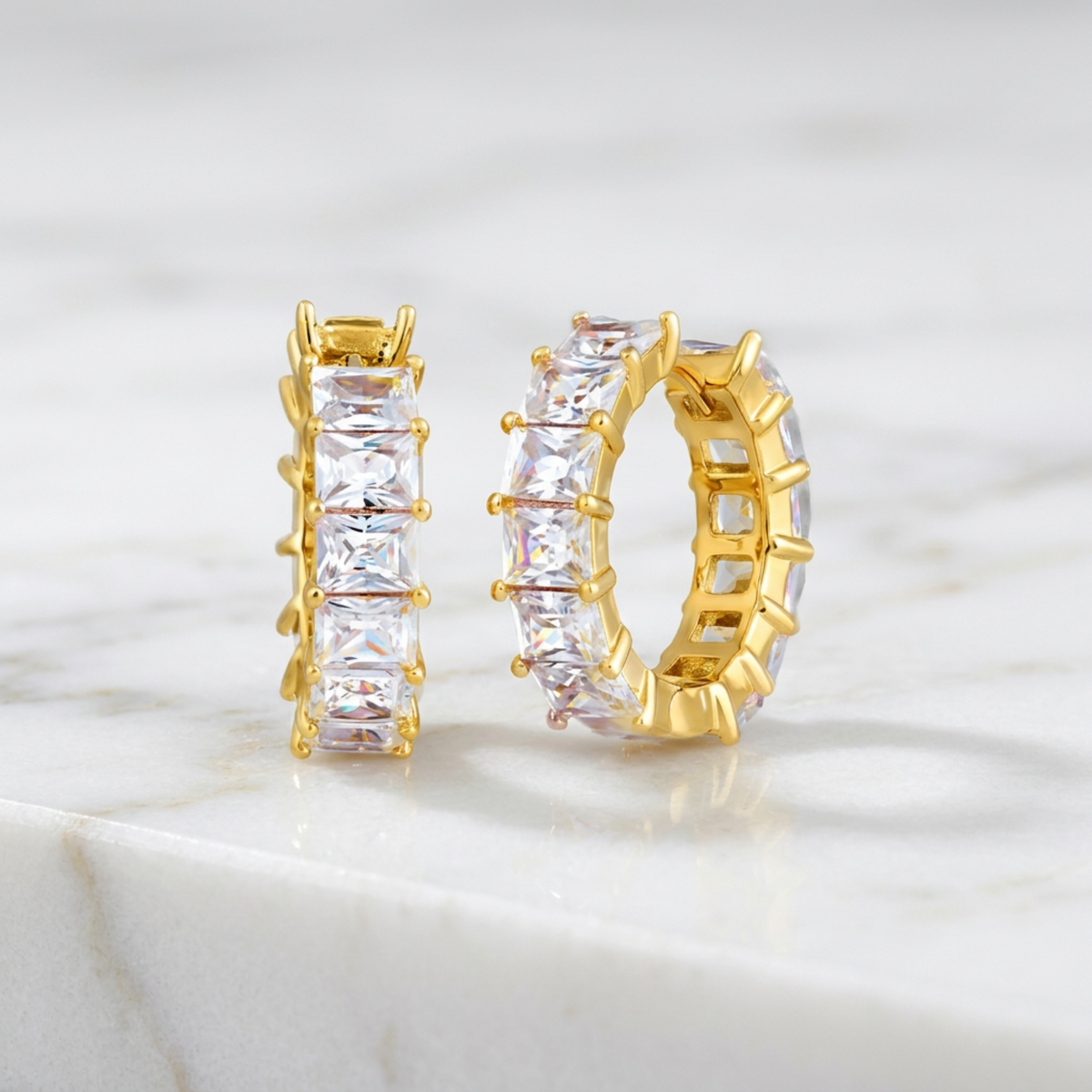 Baguette Silver Earrings