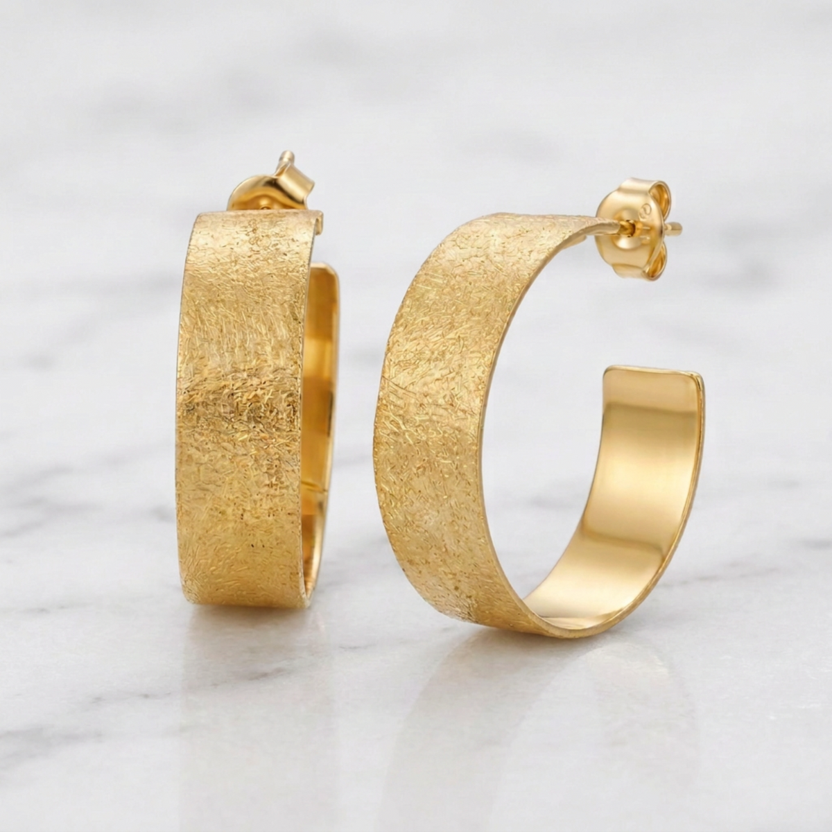 Tattooed Hoop Silver Earrings