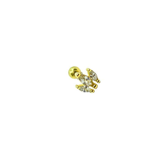 Masaliko Mitu 3 Gümüş Piercing Küpe Ms3068, 925 Ayar Gümüş