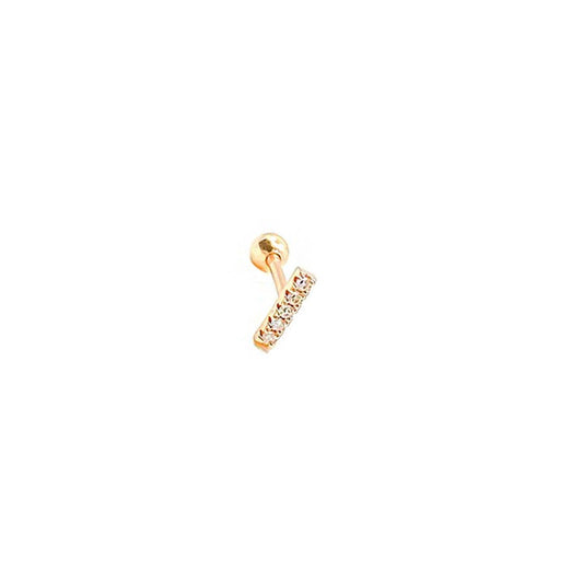 Masaliko T Gümüş Piercing Küpe Ms2906, 925 Ayar Gümüş