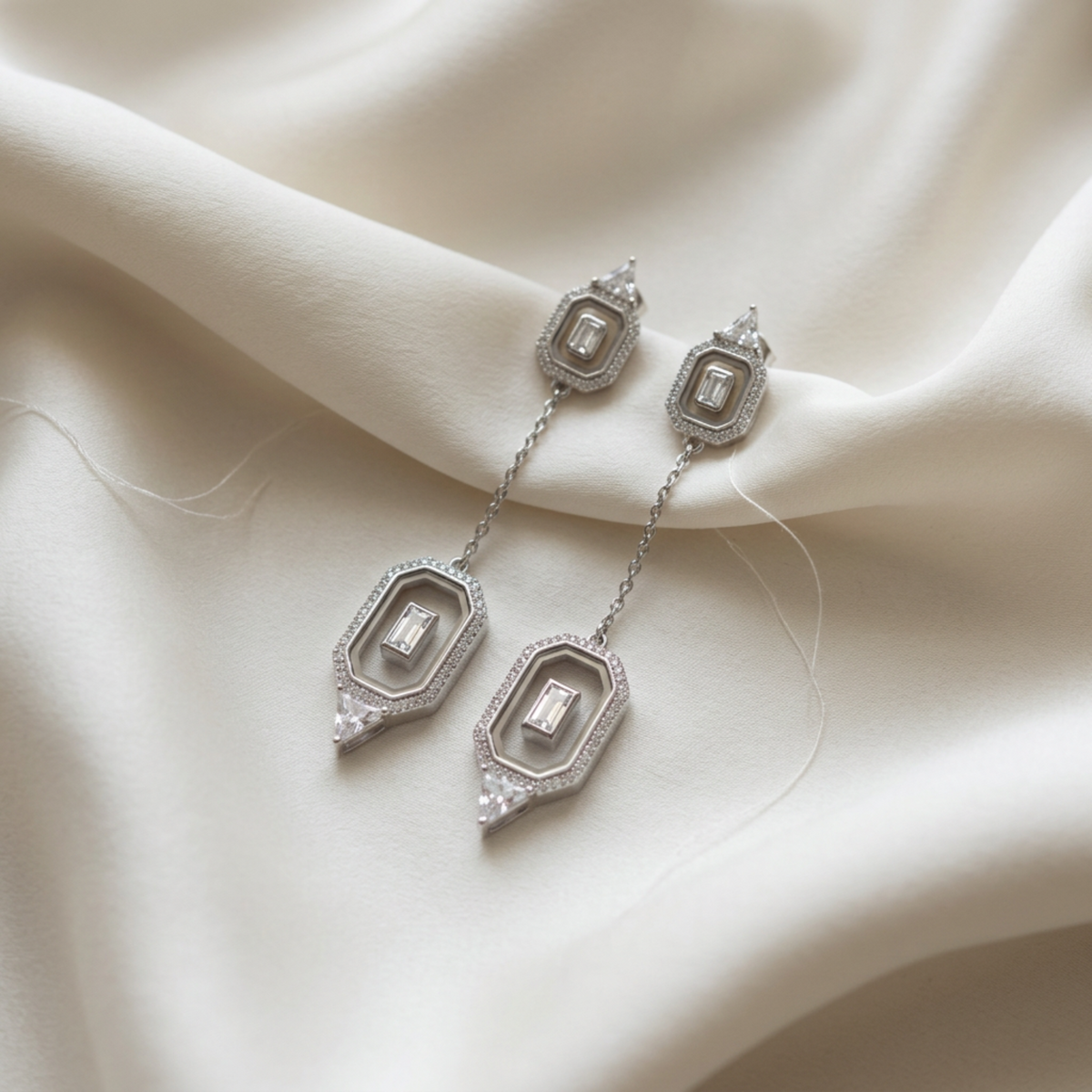 Froze Silver Earring