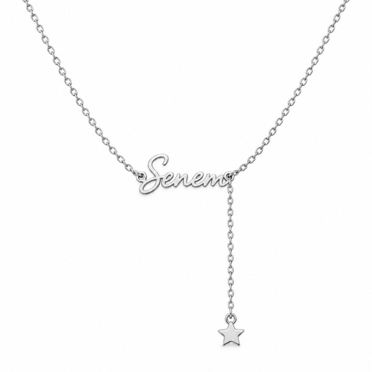 Kişiye Özel Minimal Yıldız Sarkıntılı İsim Kolye – Masaliko ürün fotoğrafı