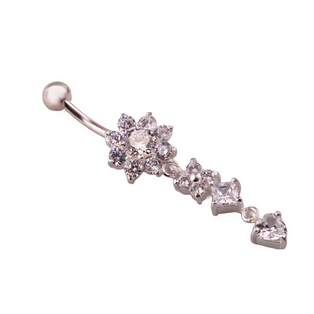 Miu 3 Gümüş Göbek Piercing Küpe Ms3258