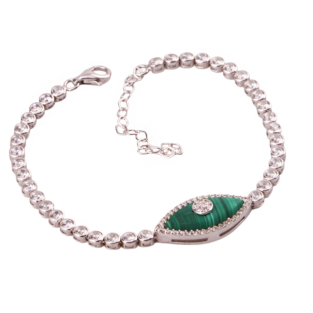 Göz 2 Tennis Gümüş Bileklik Ms3282