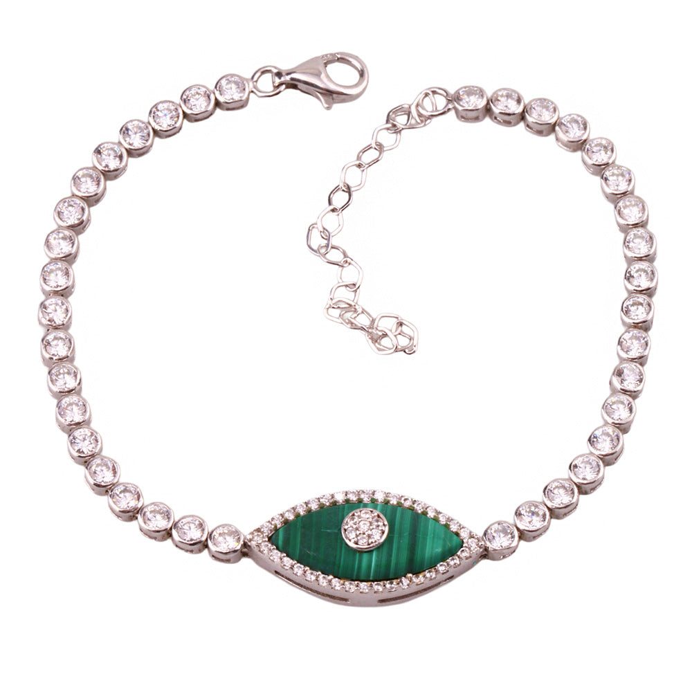 Göz 2 Tennis Gümüş Bileklik Ms3282