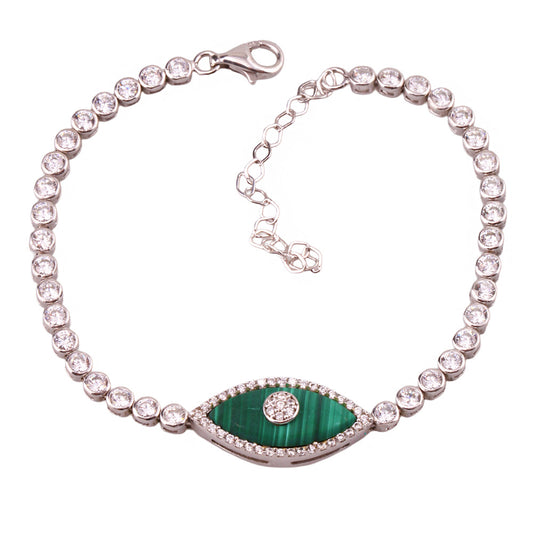 Göz 2 Tennis Gümüş Bileklik Ms3282