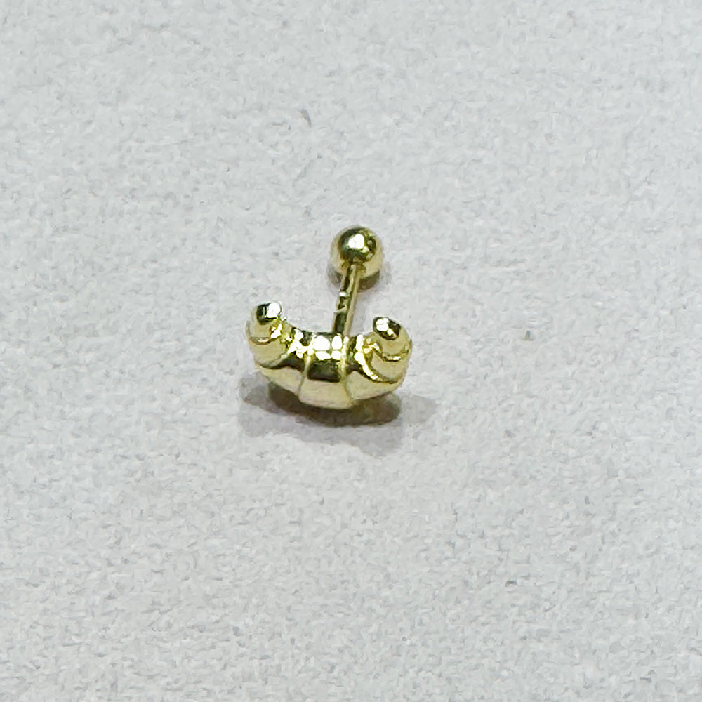 Kruvasan Gümüş Piercing Küpe Ms3682
