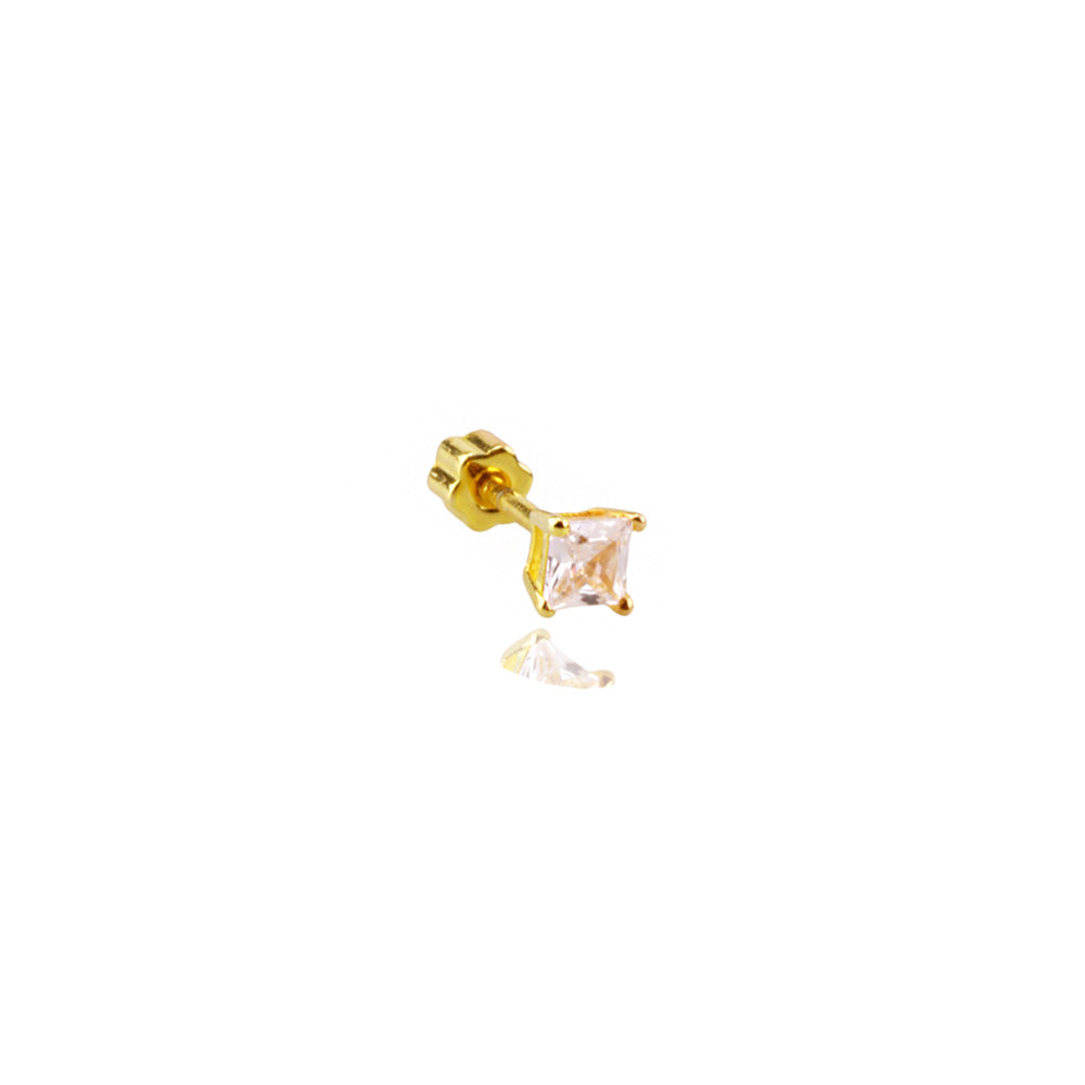 Liu S 9 Tektaş Gümüş Piercing - Ms3824
