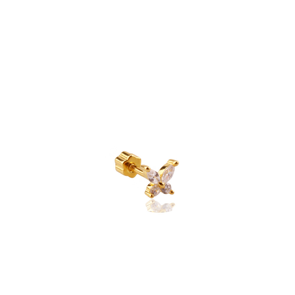 Liu S 18 Kelebek Gümüş Piercing - Ms3833