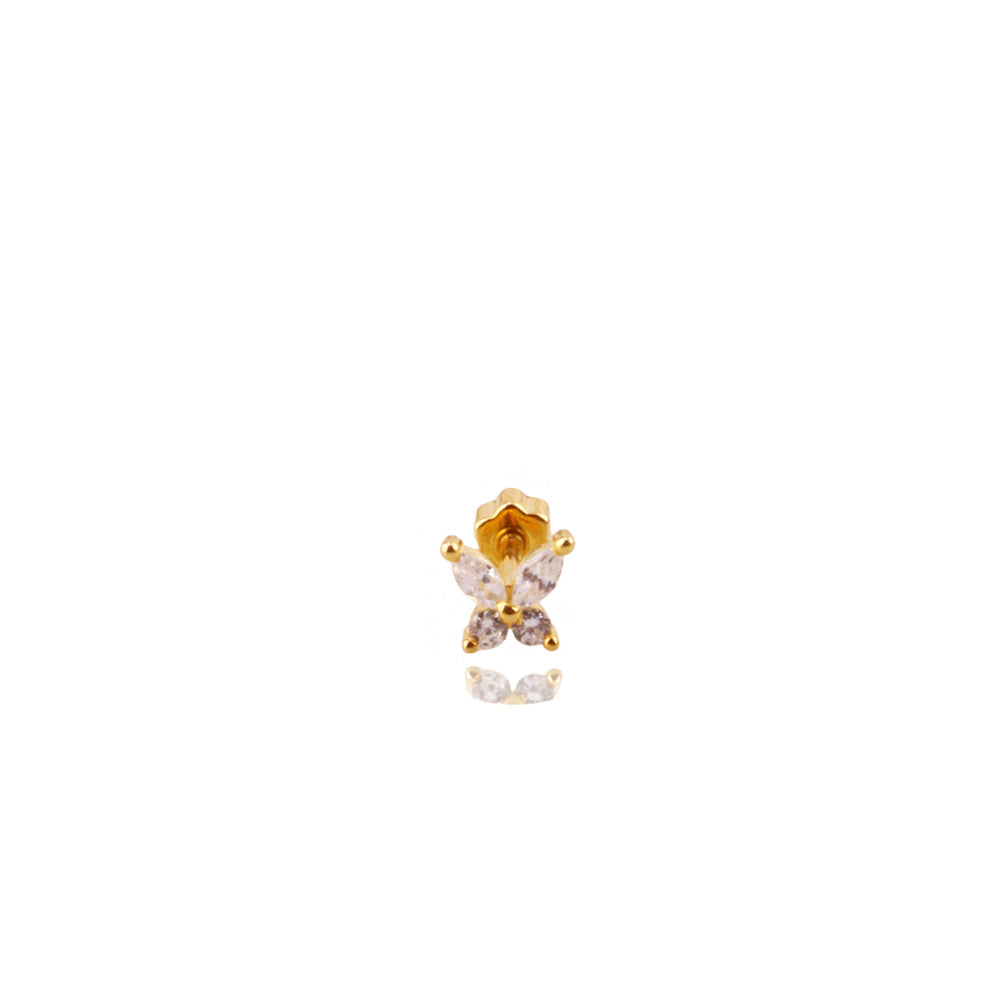 Liu S 18 Kelebek Gümüş Piercing - Ms3833