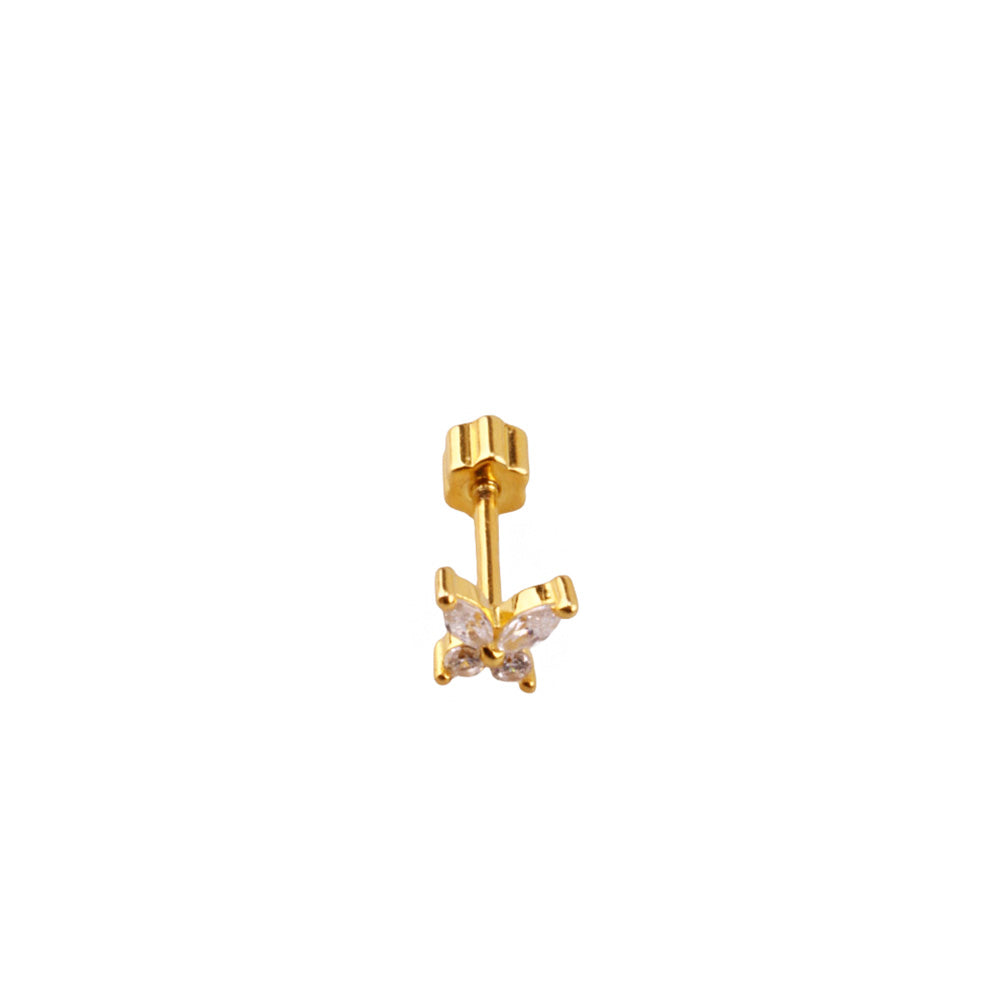 Liu S 18 Kelebek Gümüş Piercing - Ms3833