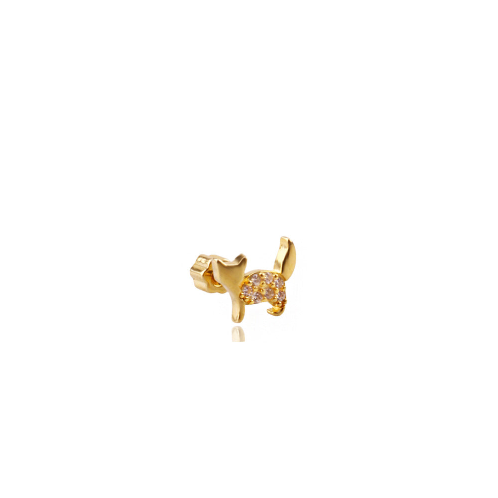 Liu S 22 Kedi Gümüş Piercing - Ms3837