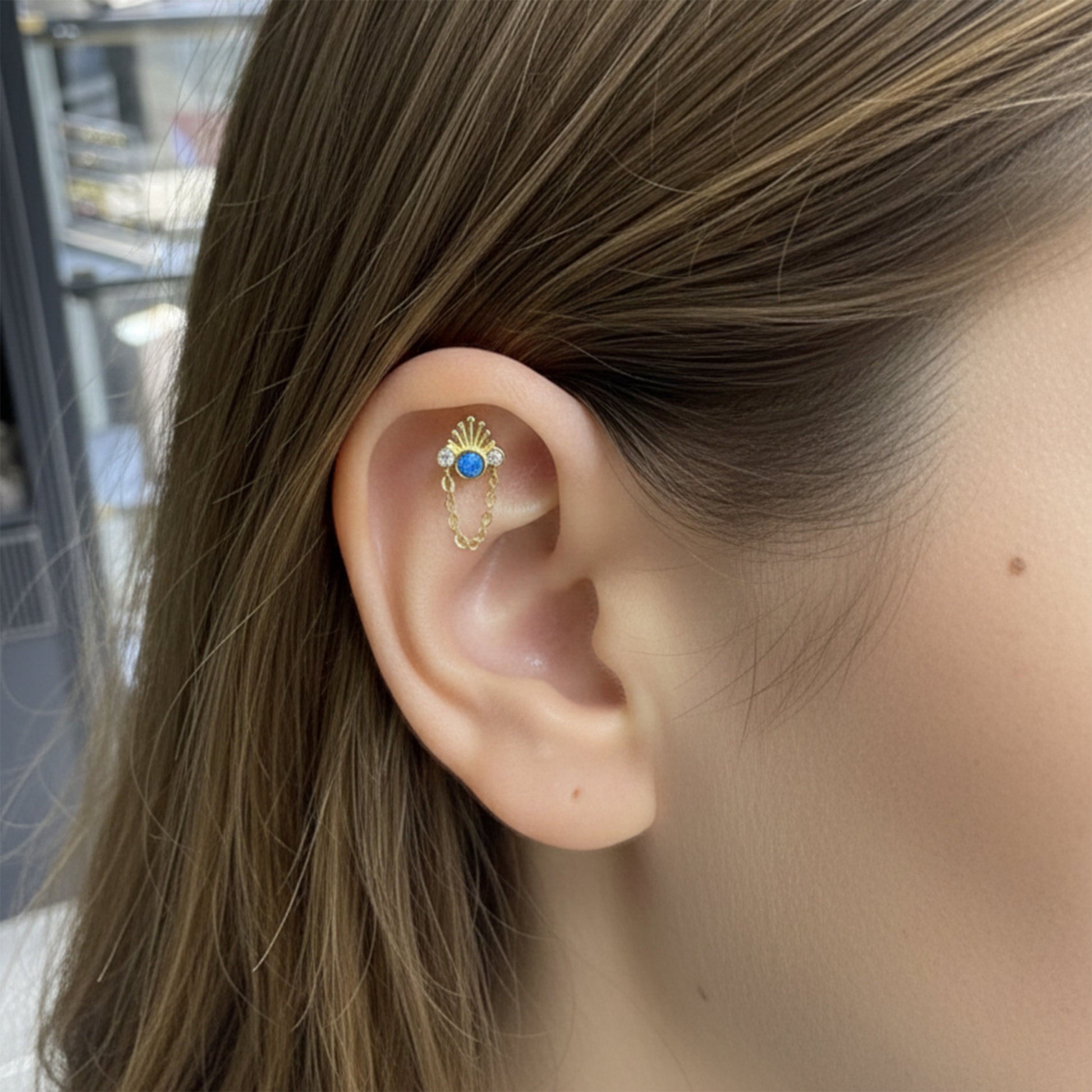 Pirius 6 Şık Gümüş Piercing - Ms3877