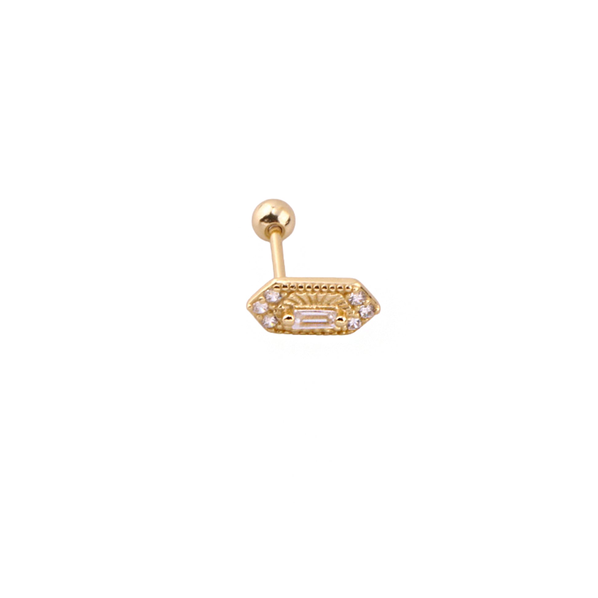 Pirius 9 Şık Gümüş Piercing - Ms3880