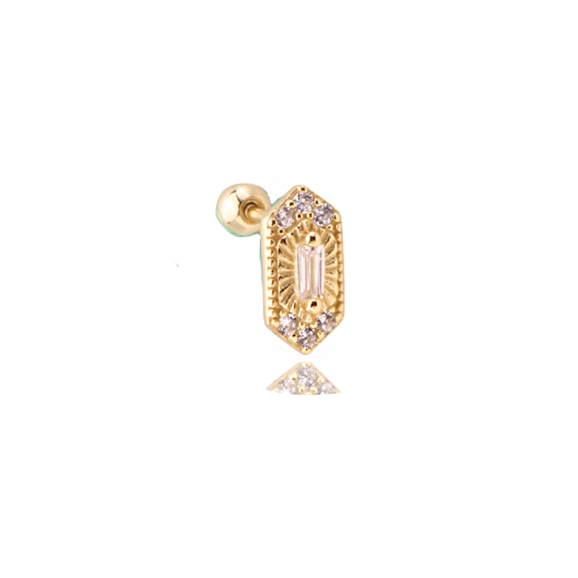 Pirius 9 Şık Gümüş Piercing - Ms3880