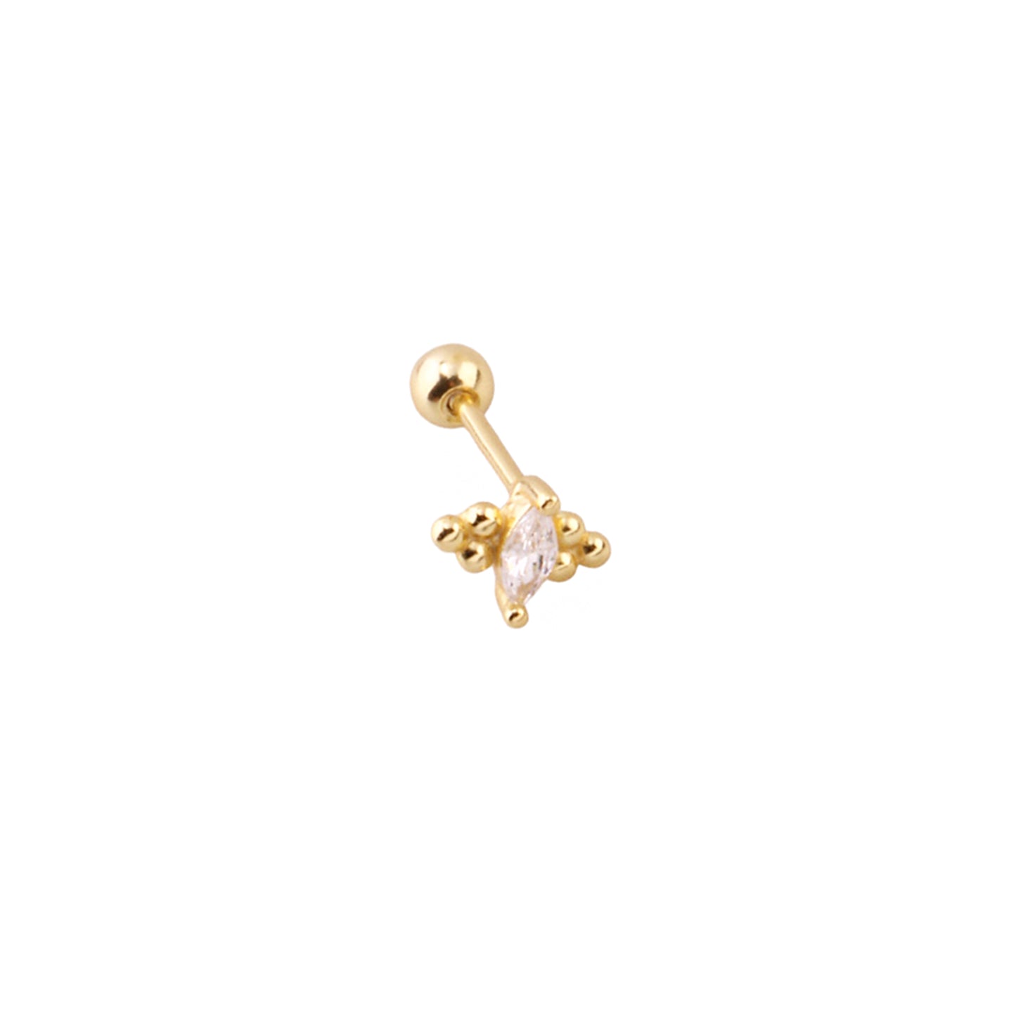 Pirius 12 Şık Gümüş Piercing - Ms3883