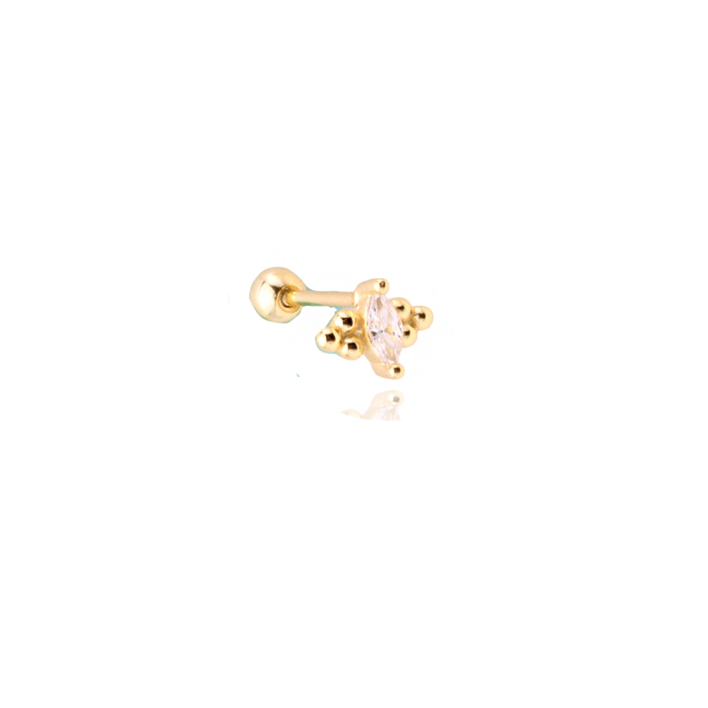 Pirius 12 Şık Gümüş Piercing - Ms3883