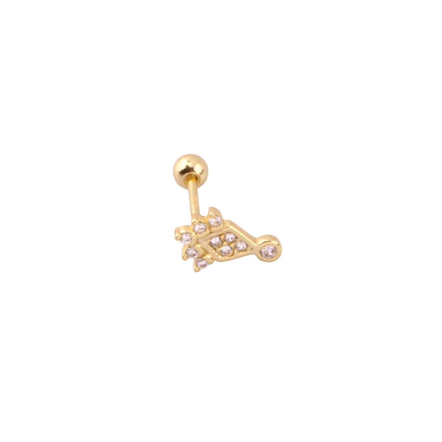 Pirius 19 Şık Gümüş Piercing - Ms3890